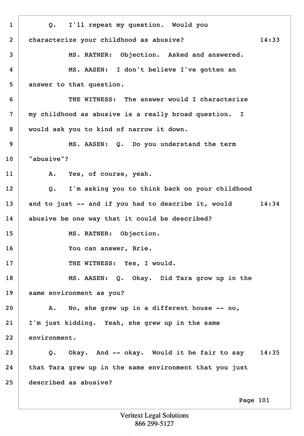 Evidence: Deposition Excerpt Confirms Abuse